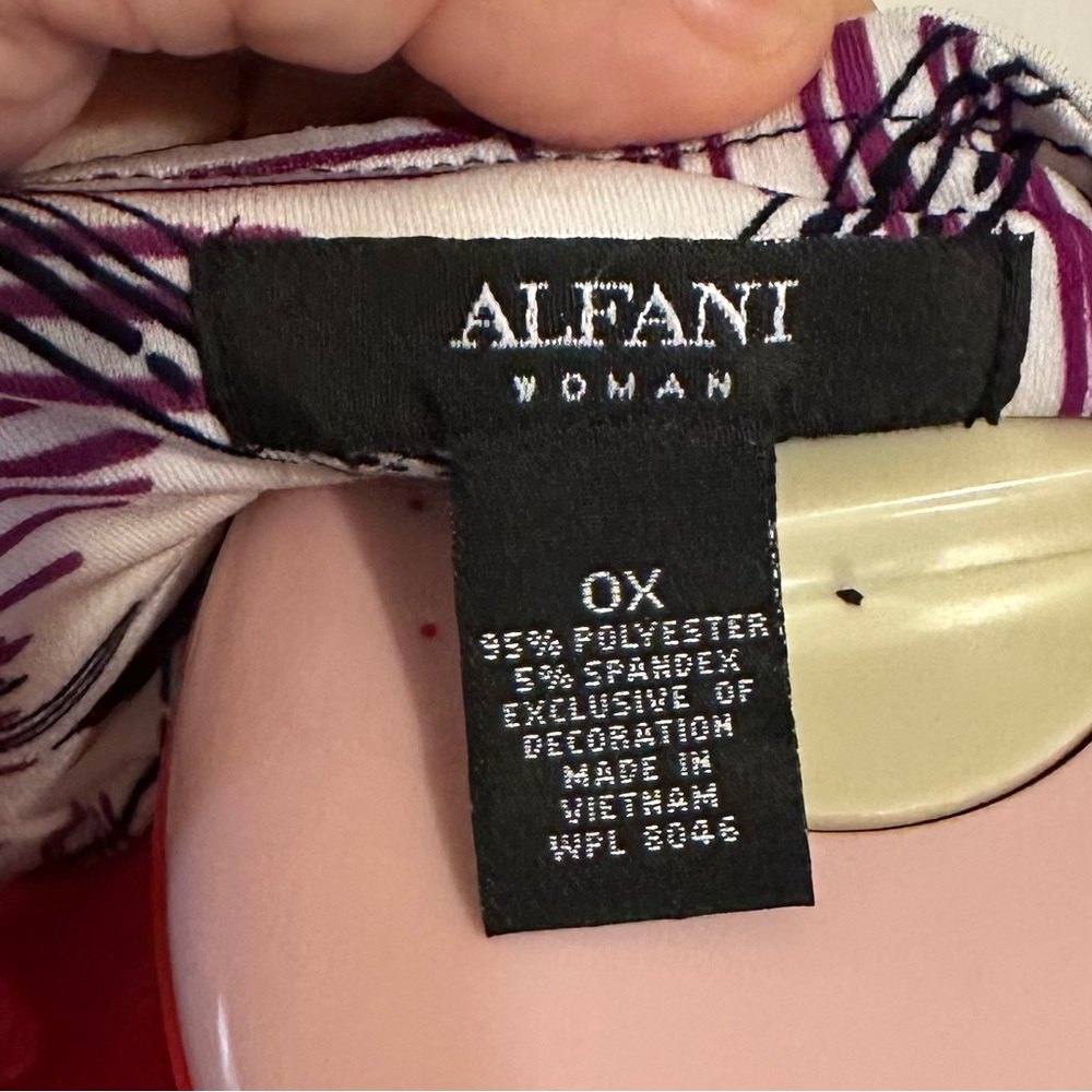 Alfani Sleeveless Plaid Tunic - Navy, White, Purple - Picture 5 of 5